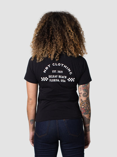 Women's Racing Stripe Logo Graphic Tee