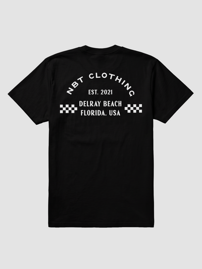 Men's Racing Stripe Logo Graphic Tee - Black