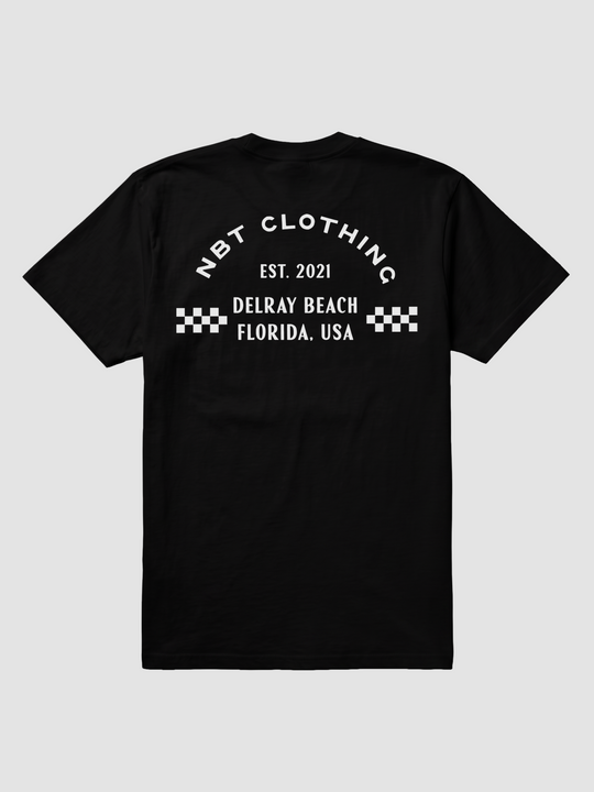 Men's Racing Stripe Logo Graphic Tee - Black