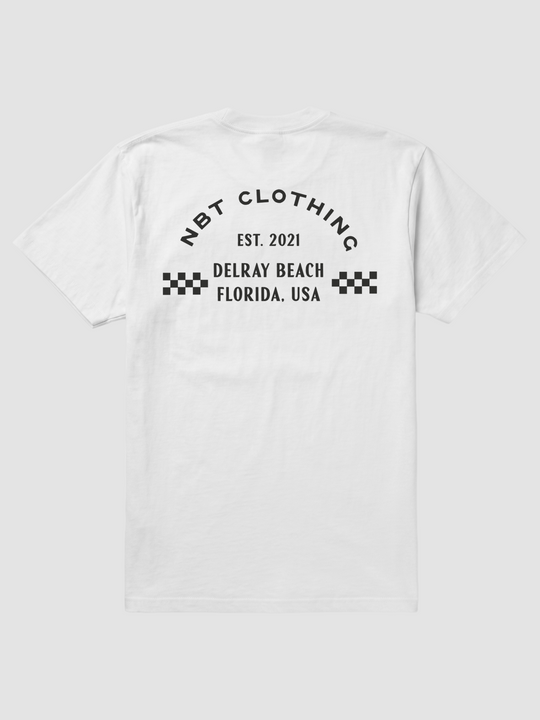 Men's Racing Stripe Logo Graphic Tee - White