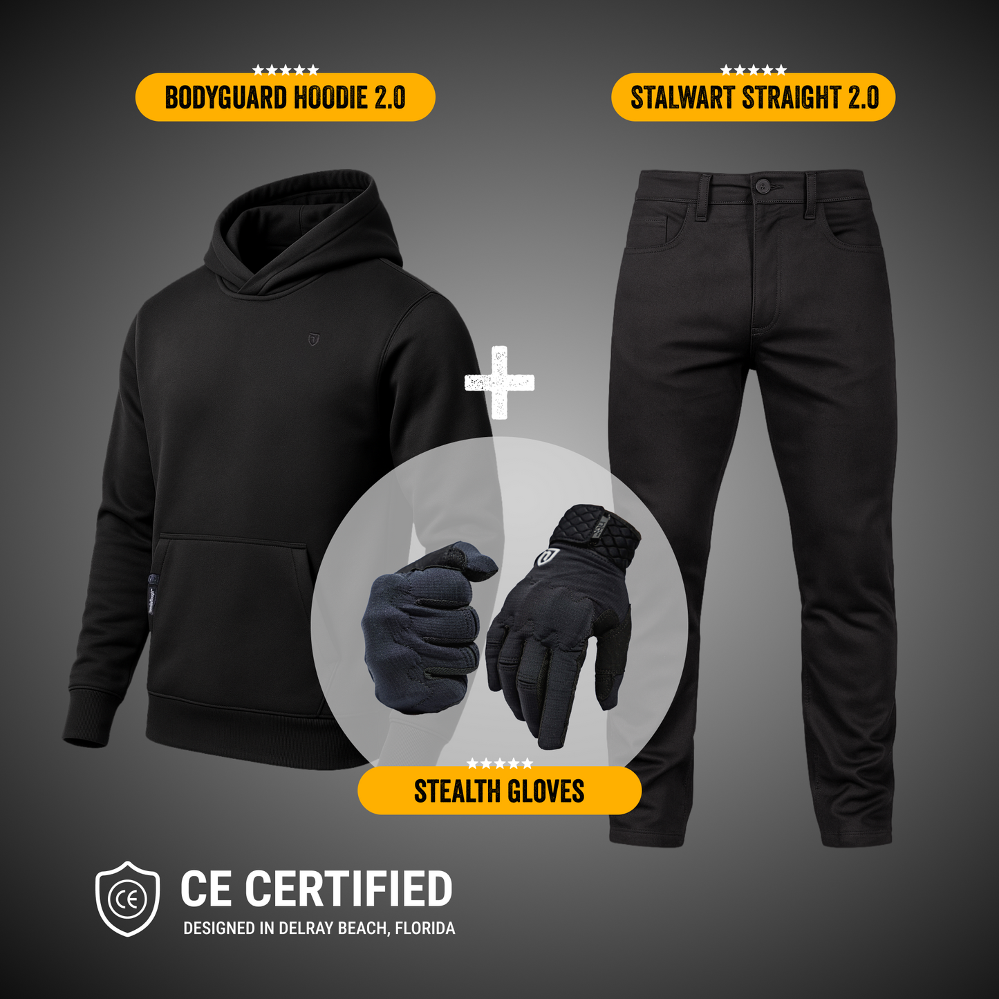 Stealth Bundle- Stalwart Jean + Body Guard Hoodie + Gloves